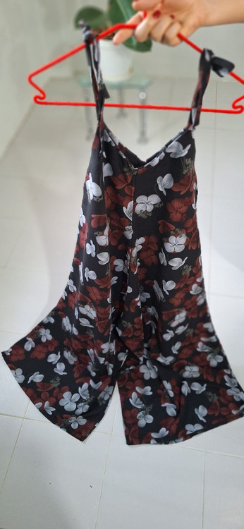 رامپر نخی گل دار زمینه مشکی نخ و پنبه فری سایز کار ترک