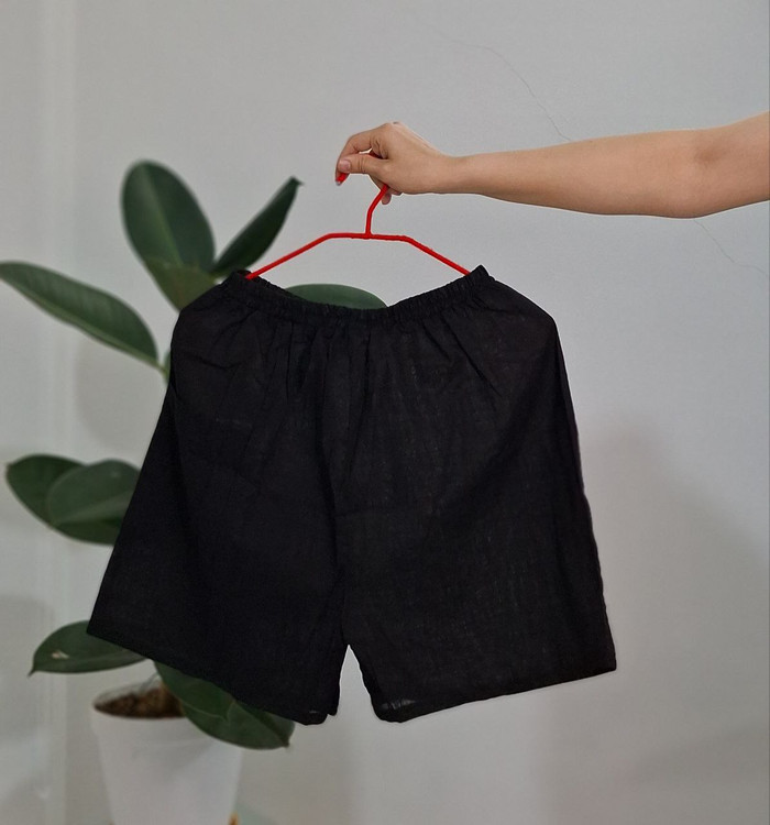 ست لنین مشکی فری سایز نخی کار ترک