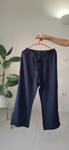 شلوار نخی نیم بگ رنگ صورمه ای کار تهران سایز xl جنس نخی