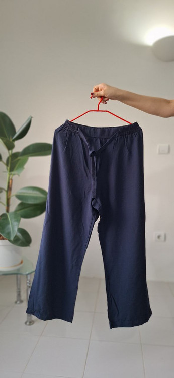 شلوار نخی نیم بگ رنگ صورمه ای کار تهران سایز xl جنس نخی