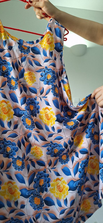 پیراهن طرح دار جنس نخی فری سایز کار ترک